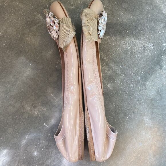 Miu Miu ballet flats light pink with rhinestones size 38 patent leather - Picture 7 of 7